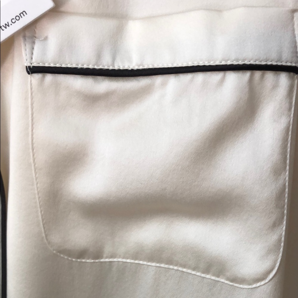 NWT Ginia Cream Silk Pajama Top - Picture 15 of 16